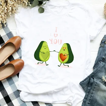 Femei Lady Desene animate Avocado Cuplu Dragoste Drăguț Amuzant Trend 90 Doamnelor T Tee pentru Femei Tricou Tricou Femei Haine de Top Graphic T-shirt