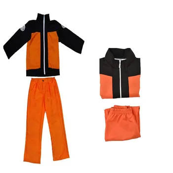 Uzumaki Naruto Shippuden 1 Generație Ninja Uniformă Cosplay Costum Set Complet de Halloween Costume ( Sacou + Pantaloni ) C47M80