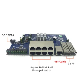 IP-ul de Management al 8-port 10/100/1000Mbps Ethernet PoE Switch Module Reușit Modul Comutator cu 2 Sloturi SFP Gigabit switch gigabit