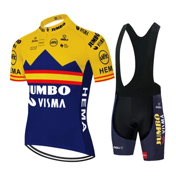 2021 nou tăiat cu laser echipa Jumbo visma ciclism de îmbrăcăminte pentru bărbați maillot Curse de ciclism jersey set de vara uscat rapid ciclist
