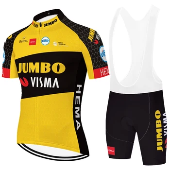 2021 nou tăiat cu laser echipa Jumbo visma ciclism de îmbrăcăminte pentru bărbați maillot Curse de ciclism jersey set de vara uscat rapid ciclist