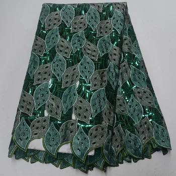 (5yards/pc) de Înaltă calitate handcut verde African dantela tesatura moale de catifea, dantela tesatura cu paiete si pietre pentru rochie de petrecere OP100