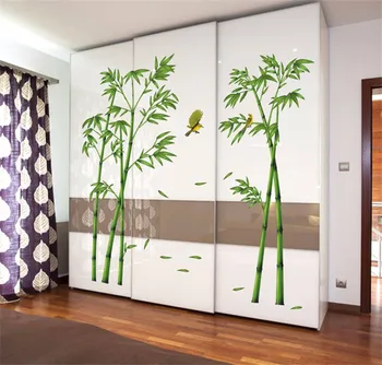 Cald în Stil Popular TV Setarea de Perete Camera de zi Canapea Cameră Decora Autocolante de Perete Vânt Chinez Băț de Bambus în Adâncul Pădurilor