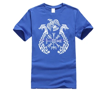 Streetwear Print Amuzant Îmbrăcăminte hip-tope Mans t-shirt, Blaturi Teuri Viking Valhalla Vegvisir Drakkar t-shirt