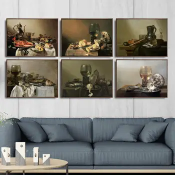 Casa De Decorare Arta De Perete Imagini Fro Living Poster Print Panza Tablouri Olandeză Pieter Claesz