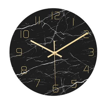 Nordic Decorative Marmura de Imprimare Ceasuri de Perete Tăcut Cuarț Circulare de Vinil Ceas Agățat Design Modern, Multi-colorate de Decor Acasă