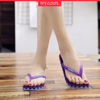 NYCOOL Masaj Femei Flip-flops Student de Moda Moale anti-Alunecare Papuci de Vară pentru Tineret Pantofi pentru Fete Papuci de casă Lady Pantofi de Plaja