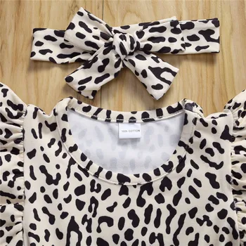 Moda de vânzare Fierbinte de Vară pentru Copii Fete de Îmbrăcăminte Rochie de Dantelă Rochie de Bal Rochie mini Leopard Zbura Maneca Set Baby Rochie Casual en-Gros