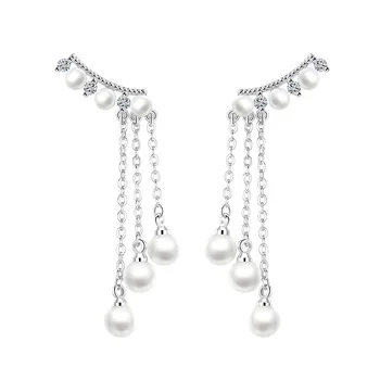 925 de argint strălucitoare de cristal pearl doamnelor ciucuri cercei stud bijuterii Anti alergie de sex feminin cadou de Crăciun