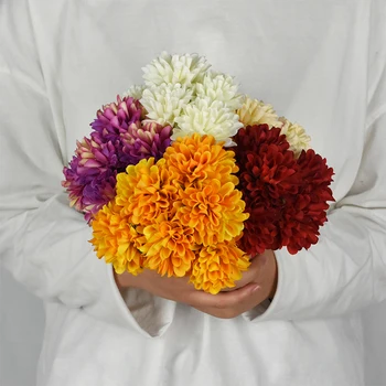 6pcs/Ramură de Flori de Crizantema Mingea Artificiale Papadie Buchet de Flori Pentru Nunta, Petrecere de Aniversare Decor Cadouri de Ziua Îndrăgostiților