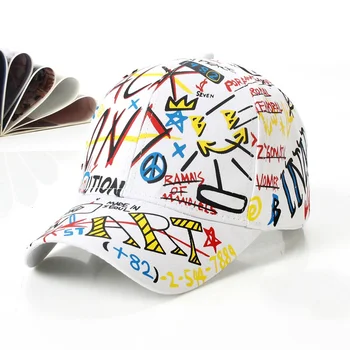 Culoare Graffiti Șapcă De Baseball Barbati Din Bumbac Pălării De Moda Hip Hop Capace Femei Primavara-Vara Snapback Pălării Unisex Reglabil Capace