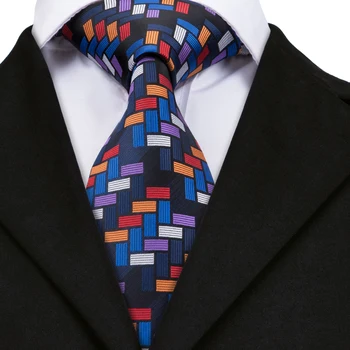 SN-1688 Hi-Cravata Mens Legături de Lux lucrate Manual Geometrice Cravată de Mătase Țesute Cravată Set Pentru Oamenii de Afaceri de Nunta Gât Cravata Butoni Pătrat