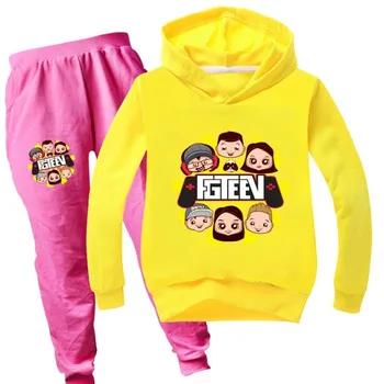 Fete 3-14Y Moda Minunat FGTEEV Hanorac Pantaloni 2 buc Set Anime FGTEEV Imprimare Sportsuit copii Îmbrăcăminte Copil Fata de Tinutele