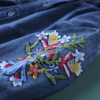 SUFLET DE TIGRU 2020 Nouă Primăvară de Moda Doamnelor Florale Jachete din Denim pentru Femei Vintage Broderie Paltoane Supradimensionate Streetwear Îmbrăcăminte