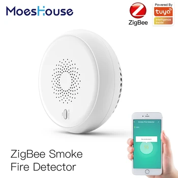 Zigbee Inteligent de Fum Senzor de Alarmă de Incendiu Detector Sistem de Securitate Acasă Baterii Alarma Wireless Inteligent Viața Tuya Aplicație de Control