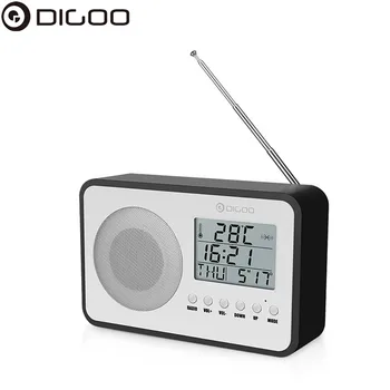 Digoo DG FR600 SmartSet Wireless Cereale Lemn Vintage Radio FM Digital Ceas cu Alarmă Sunet cu Subwoofer de Afișare a Temperaturii