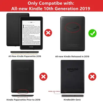 Pentru Noul Kindle 2019 Caz Pânză Textura din Piele PU Caz Inteligent PC-ul Hard Cover pentru Noul Kindle 10-a Lansat în 2019