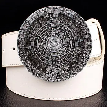 Stil național barbati curea din piele de metal Aztec Calendaristice de Soare Retro curea Mayan Calendar Solar model de curea cataramă Punk