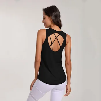 SALSPOR Femei Culoare Solidă Yoga Cămașă fără Mâneci Plasă Sală de Sport partea de Sus Respirabil Vrac Spate Deschis de Fitness Sporturi de Funcționare Yoga Top
