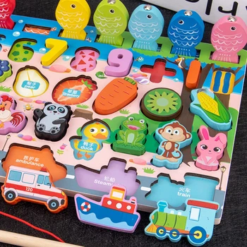 Copiii De Grădiniță Montessori Forme Geometrice Puzzle Stivuire Joc De Sortare Numărul De Jucării Puzzle Bord Copii De Învățământ Devreme