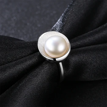 DOTEFFIL Cutie de Cadou Autentic 925 Inel Argint Inel Perla Redimensionabilă 9-10MM Natural de Perle de apă Dulce Bijuterii Inele pentru Femei