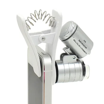 60x Portabile Microscop, Lupă Moneda Detectarea cu LED-uri și Lumină UV Telefon Mobil Portabil Mini Clip Microscop, Lupa