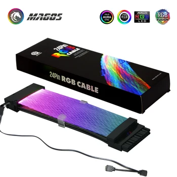 PSU Extindere Kit de cabluri RGB, 5V M/B MOD de Iluminare Strimer Efect de Curcubeu Cablu, ATX 24Pin + PCI-E (6+2)8pini, PC Caz Decor