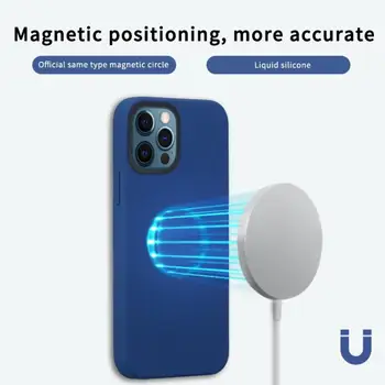 Magnetic Lichid de Silicon de Caz Pentru iPhone 12 Pro Max Mini Magsafing Magnectic de Încărcare fără Fir rezistent la Șocuri Înapoi Caz Acoperire