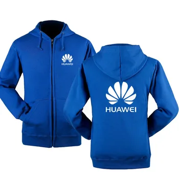 Toamna iarna Huawei logo cu fermoar, jachete Imprimate Bărbați fleecel jacheta cu Gluga Hanorac cu Fermoar Hoody