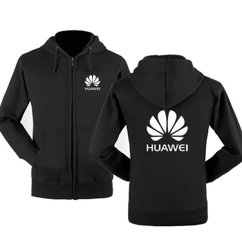 Toamna iarna Huawei logo cu fermoar, jachete Imprimate Bărbați fleecel jacheta cu Gluga Hanorac cu Fermoar Hoody