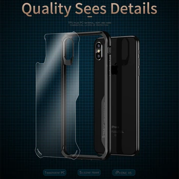 Pentru iPhone XS Caz IPAKY pentru iPhone XS MAX Caz Silicon Acrilic Hibrid rezistent la Șocuri Transparent Caz pentru iPhone XR Caz