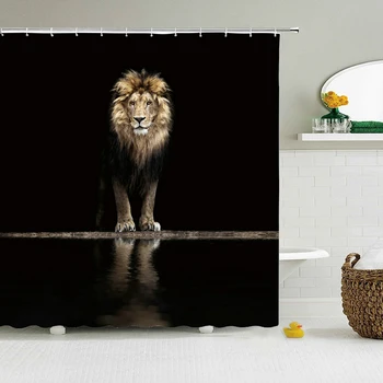 Animale imprimate leu, tigru, pisica,Elefant,3d Baie Perdele Impermeabil Pânză de Poliester Lavabil Baie Perdeaua de la Duș cu Cârlig