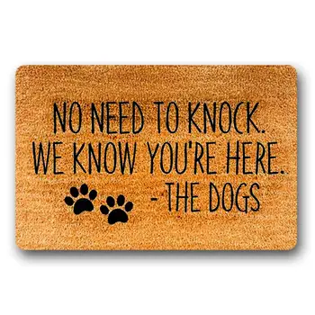 Preșurile Nu este Nevoie pentru a Bate Știm că ești Aici -Câinii țesute usa mat non-țesute saltea de bun venit 30x18inch