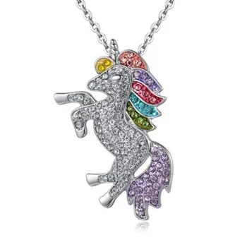 Moda simplu clasic femei sălbatice de culoare drăguț ponei colier petrecere, cadou mireasa, nunta, logodna farmec cadou en-gros