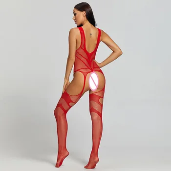 Sexy, Lenjerie Erotica De Crăciun Pene Dresuri Bodystockings Gol Deschis Picioare Ciorapi De Plasă Erotic Body
