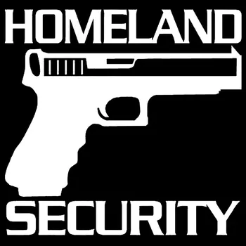 Homeland Security Pistol Pistol Acasă Protecție Autocolant Auto Decalcomanii pentru Bara de protecție Fereastra Laptop Alt Vehicul Accesorii Auto KK 15*15cm