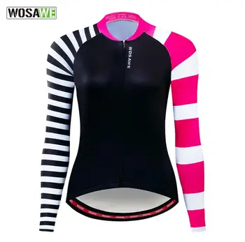 WOSAWE 2020 Noi Femeile Ciclism Topuri cu Mâneci Lungi T-shirt Road Bike MTB iute Uscat de Primavara Toamna Femei Respirabil Biciclete Jersey