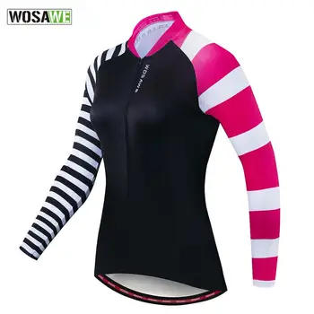 WOSAWE 2020 Noi Femeile Ciclism Topuri cu Mâneci Lungi T-shirt Road Bike MTB iute Uscat de Primavara Toamna Femei Respirabil Biciclete Jersey