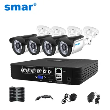 Smar 4CH 1080N 5 in 1 DVR AHD Kit CCTV Sistem 4&2 BUC 720P/1080P IR Camera AHD de Exterior rezistent la apa de Supraveghere de Securitate Stabilite XMeye