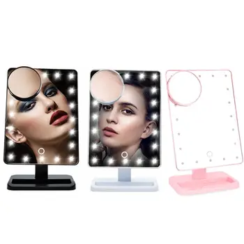 Lupa 10X LED, Ecran Tactil, Oglindă de Machiaj Portabil 20 De Led-uri Aprinse Cosmetice Reglabil Vanitatea Blat de Masă