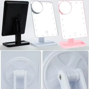 Lupa 10X LED, Ecran Tactil, Oglindă de Machiaj Portabil 20 De Led-uri Aprinse Cosmetice Reglabil Vanitatea Blat de Masă