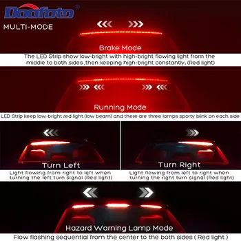 Doofoto Styling Auto de Conducere de Siguranță de Avertizare Accesorii Auto de Înaltă Monta Lampa de Stop de Frână de Înaltă Lumină Single/Culori Multi-Mode LED