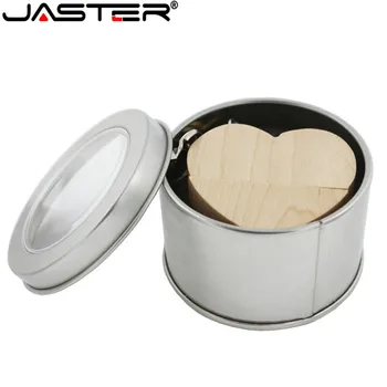 JASTER LOGO-ul personalizat Inima de lemn cu USB + CUTIE Unitate Flash USB Pendrive 64GB 32GB 16GB 8GB U Disc fotografie de nunta cadouri