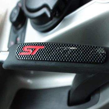 ABS Cromat si Fibra de Carbon Auto Interior Frână de Mână Capac Ornamental de Turnare Frână de Mână Autocolant pentru Ford Kuga Evadare 2013