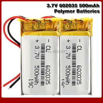 3.7 v 602035 500mAh baterie Litiu li-ion polimer Baterie Reîncărcabilă 602035 Pentru DVR Auto GPS Tahograf căști Bluetooth Baterie