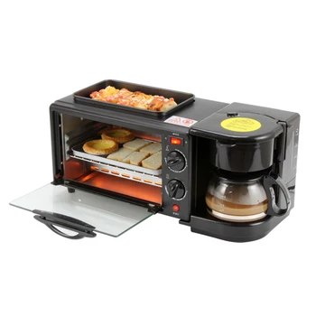 Micul dejun de mașini de uz casnic de mici multifunctional 3 in 1 cuptor de prăjire prăjire mașină de cafea, mașină de