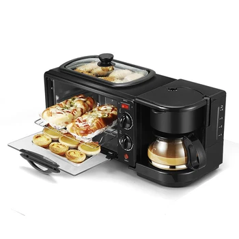 Micul dejun de mașini de uz casnic de mici multifunctional 3 in 1 cuptor de prăjire prăjire mașină de cafea, mașină de