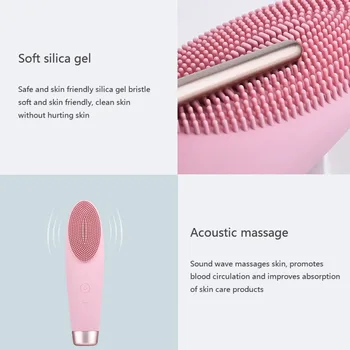 Șapte etape Silicon Sonic Vibrații de Încărcare Față de Spalat Perie de Curățare Instrument de Frumusete Curat Fata