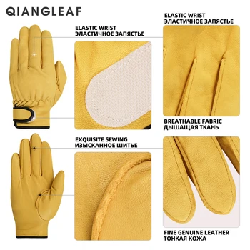QIANGLEAF 3pcs Livrare Gratuita Bărbați de Vânzare Fierbinte Protecție Mănuși Subțiri din piele de Oaie Piele de Siguranță Mănuși de Lucru Ridicata 520MY