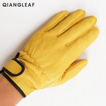 QIANGLEAF 3pcs Livrare Gratuita Bărbați de Vânzare Fierbinte Protecție Mănuși Subțiri din piele de Oaie Piele de Siguranță Mănuși de Lucru Ridicata 520MY